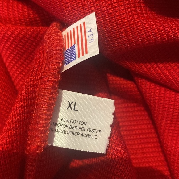 St Croix Made in USA Preppy Collegiate Button Cotton Blend Cardigan Red Sz XL - Picture 6 of 8